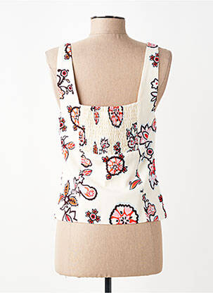 Top tissage crêpe fines bretelles beige GRACE & MILA femme