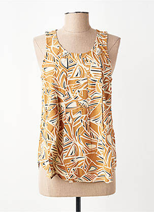 Top imprimé fantaisie sans manche marron LOLA ESPELETA femme