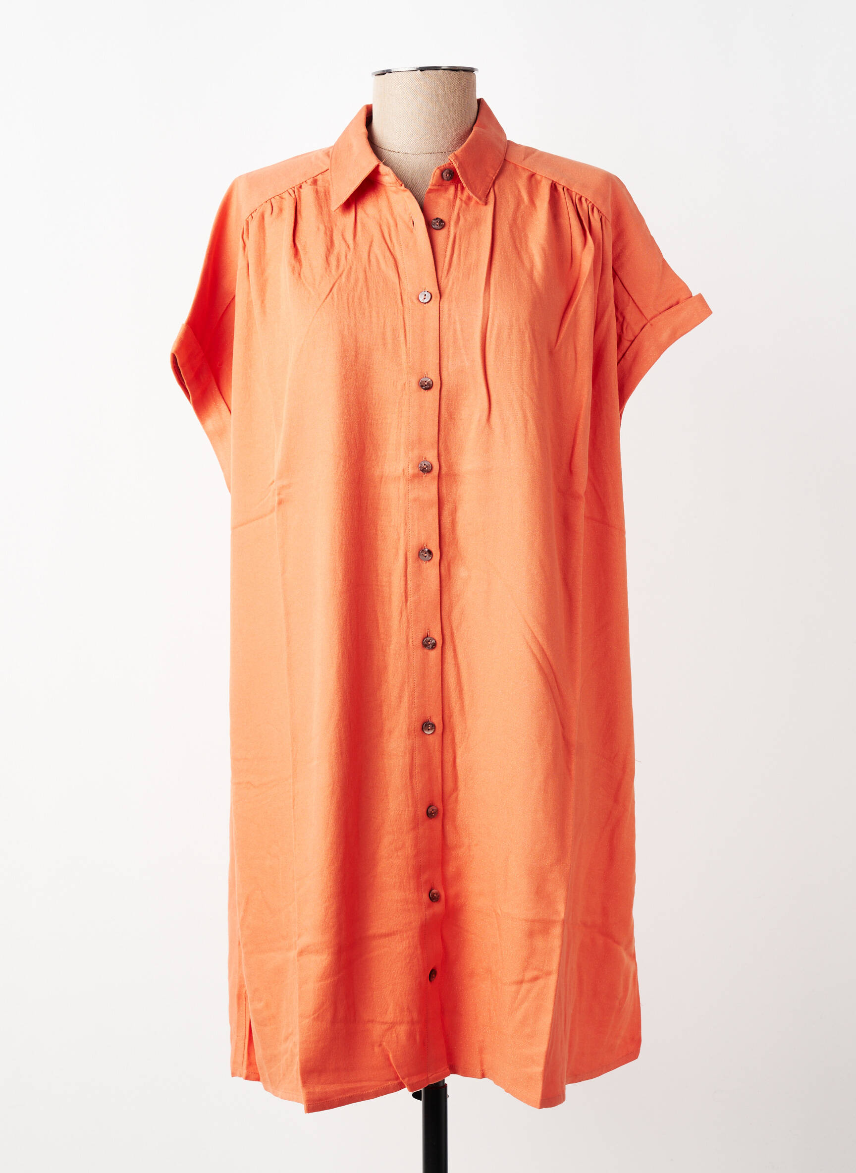 Robe courte manches courtes manches courtes orange LOLA ESPELETA femme