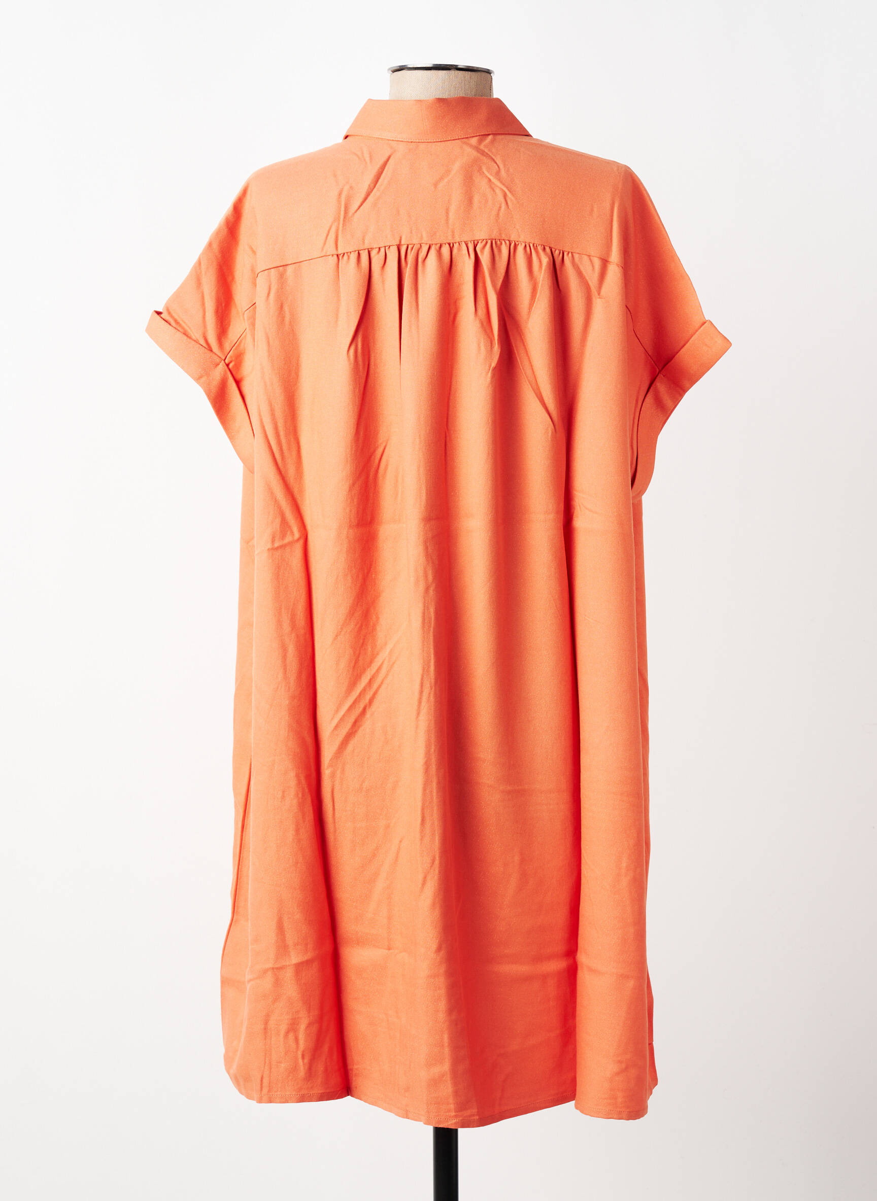 Robe courte manches courtes manches courtes orange LOLA ESPELETA femme