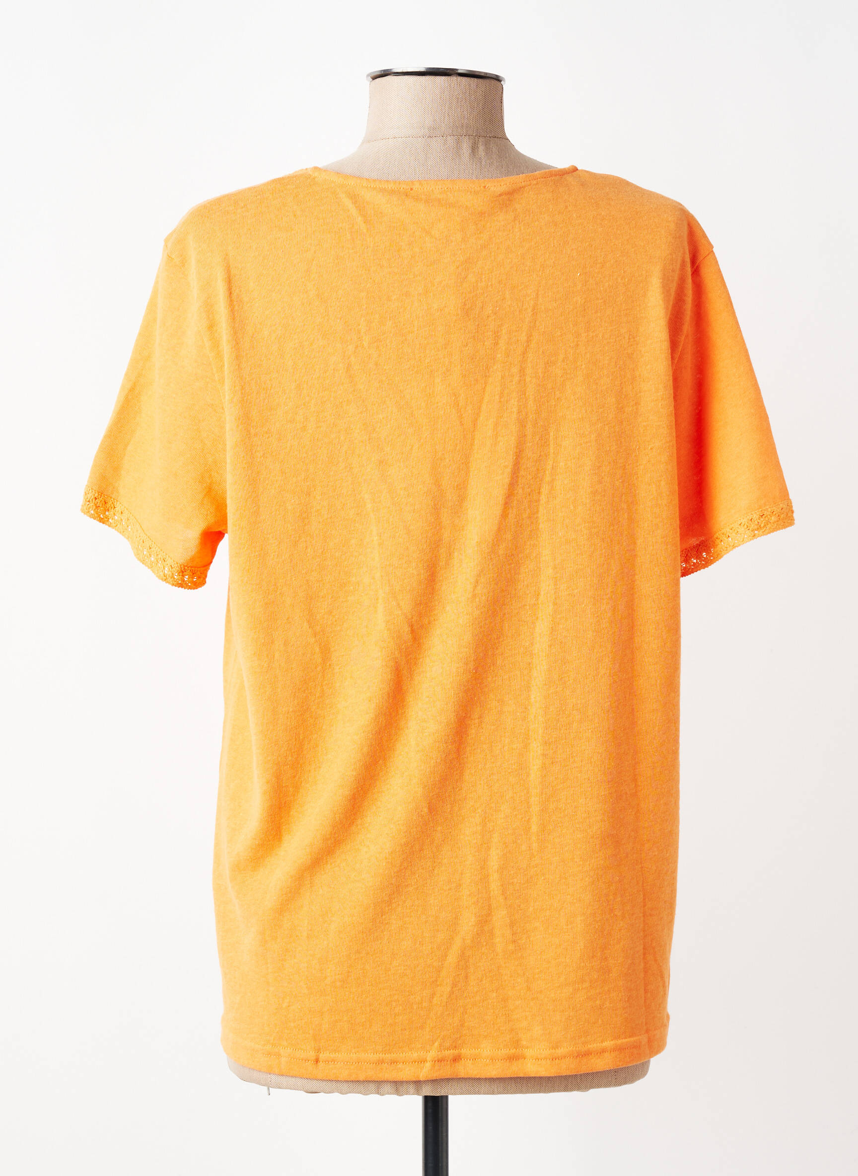 T-shirt coupe droite manches courtes orange GRACE & MILA femme