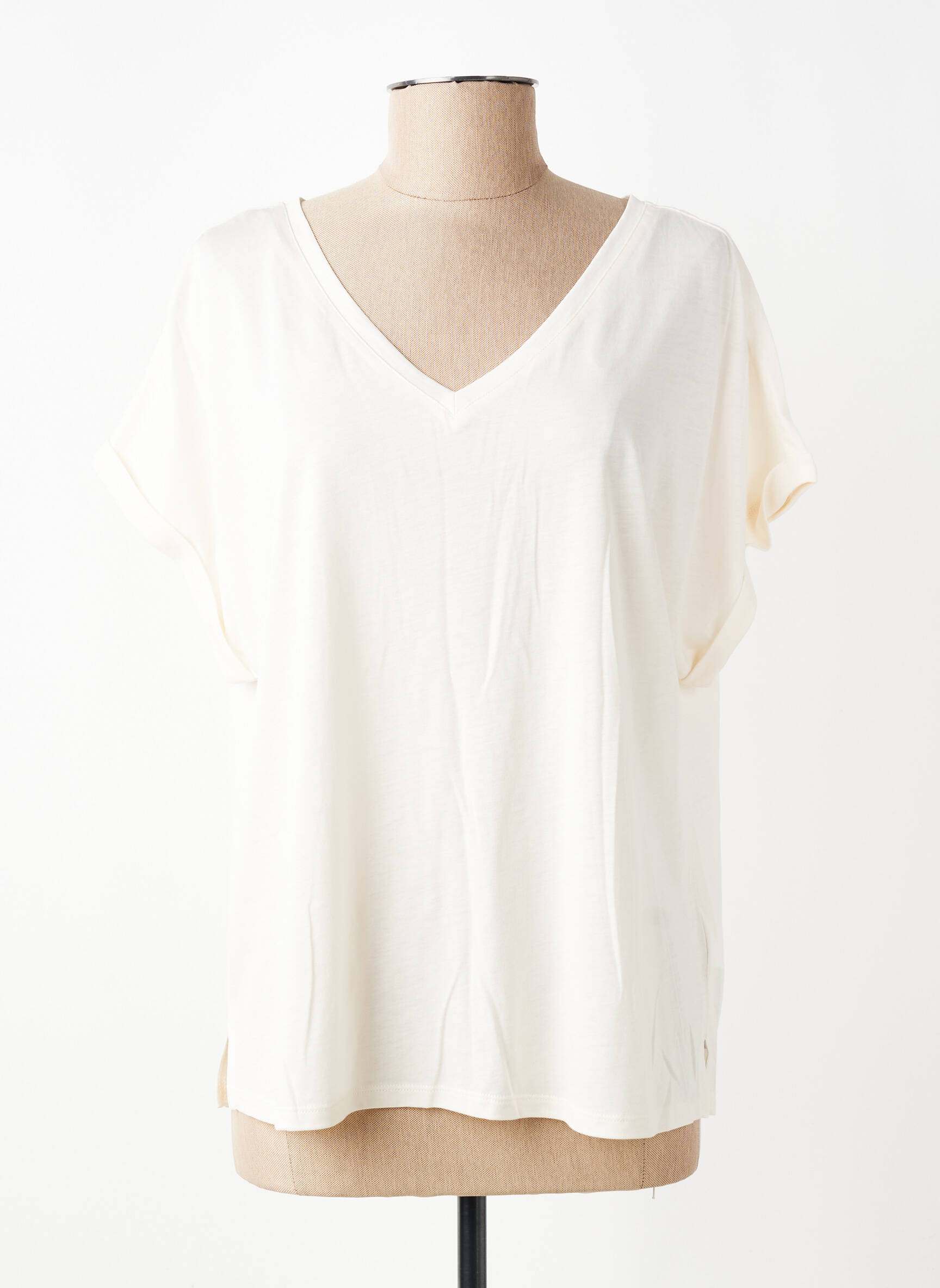 T-shirt coupe droite manches courtes beige LOLA ESPELETA femme