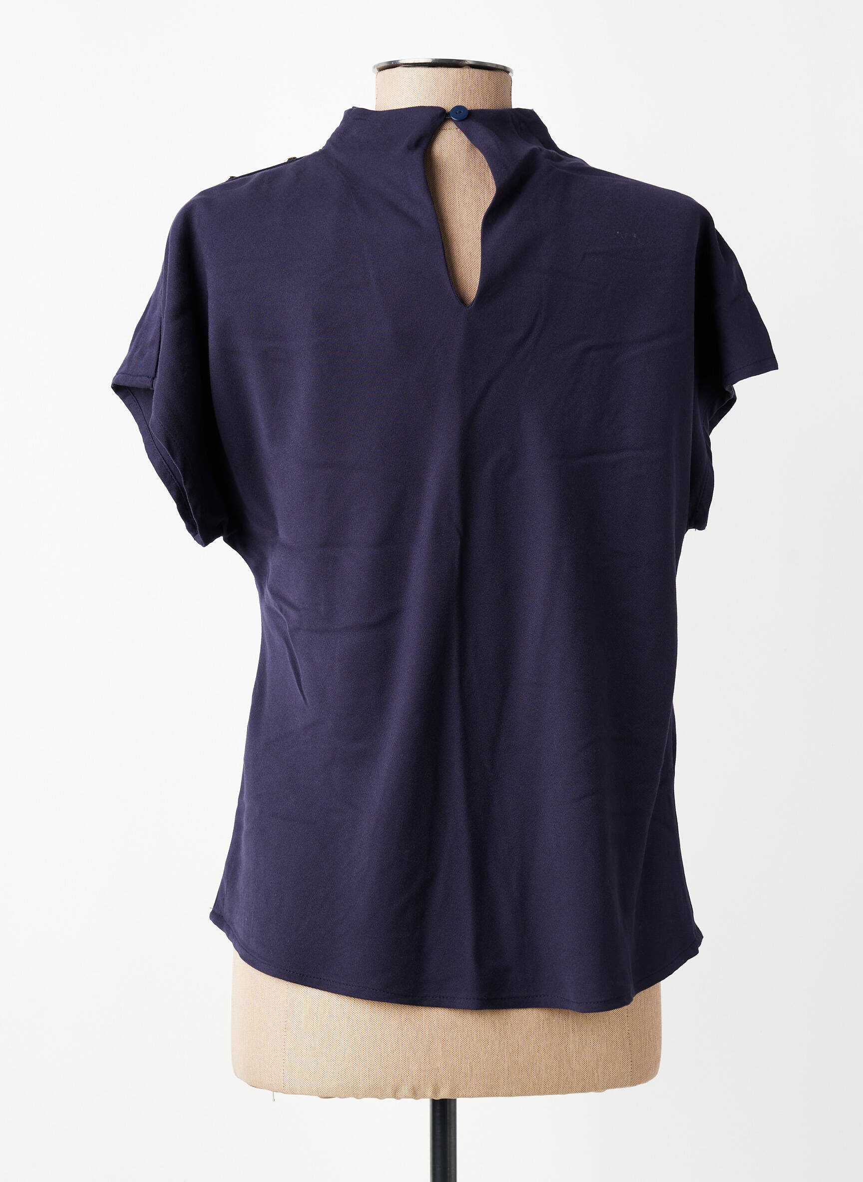 Top stretch manches courtes bleu AN' GE femme