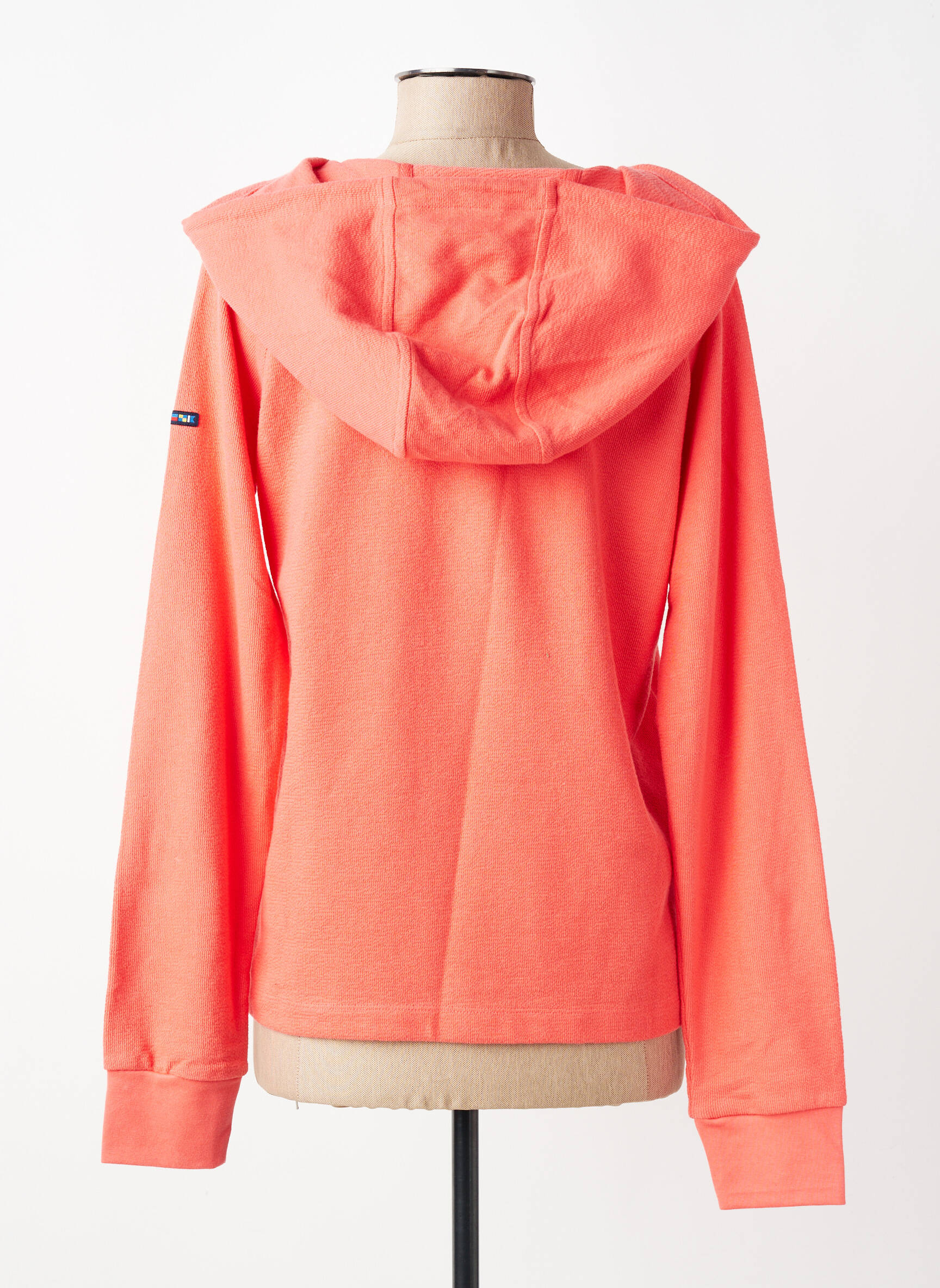 Sweat-shirt à capuche stretch manches longues orange BATELA femme