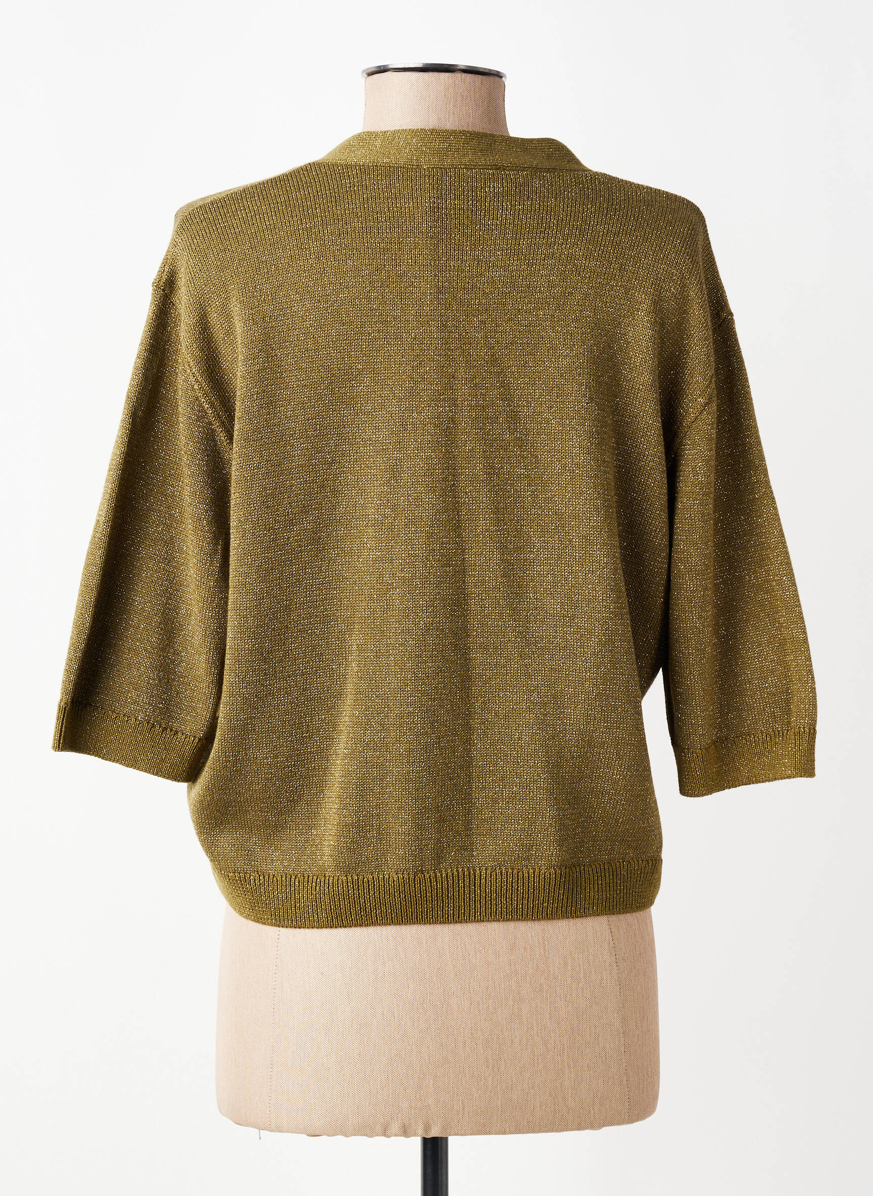 Gilet manches longues manches 3/4 vert LECOMTE femme