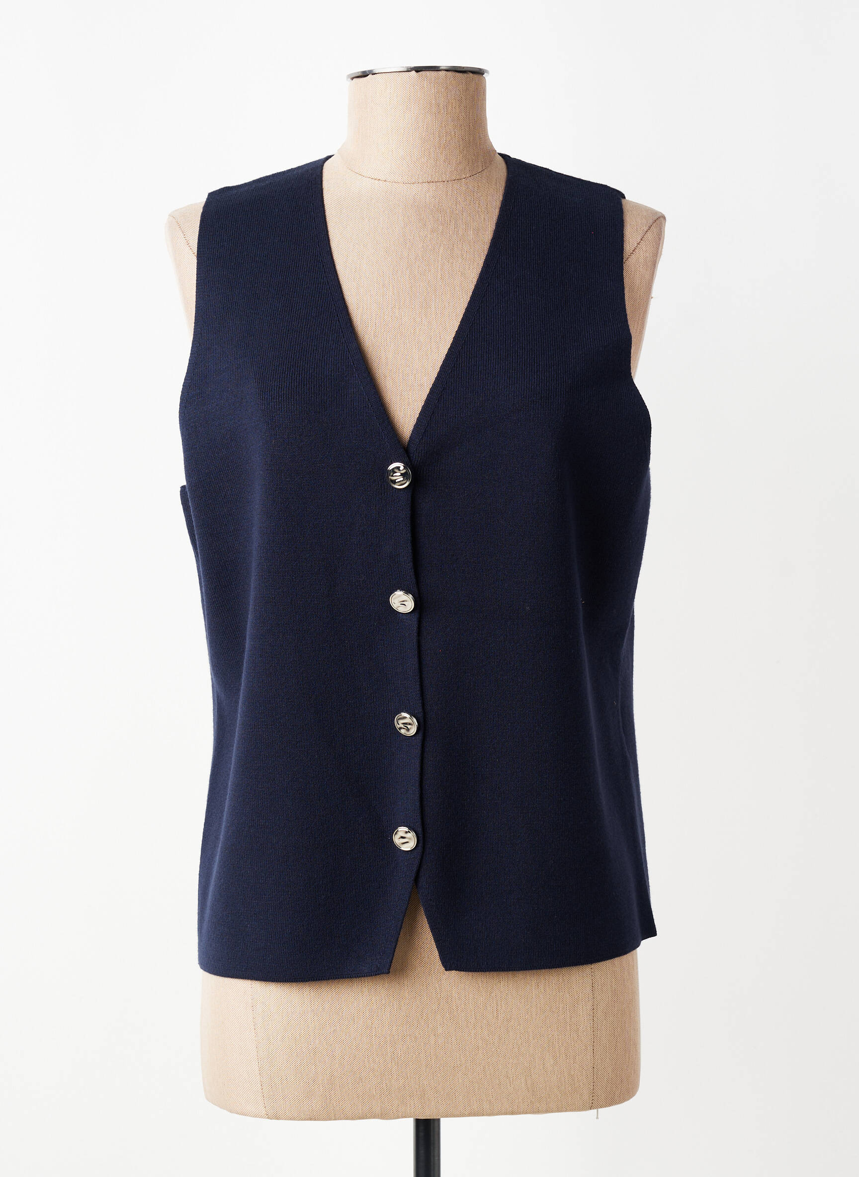 Gilet sans manche maille fine bleu RABE femme