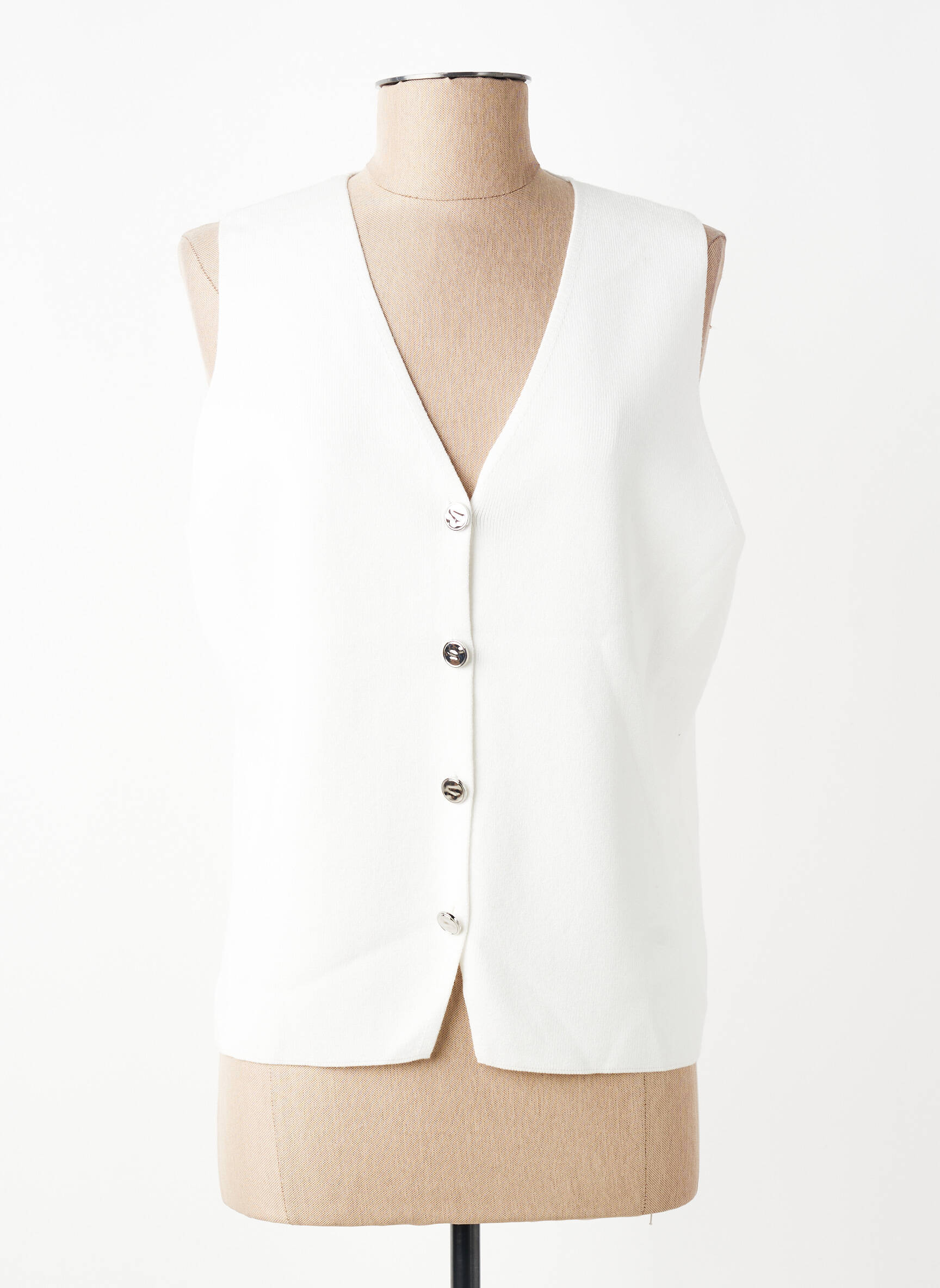 Gilet sans manche maille fine blanc RABE femme