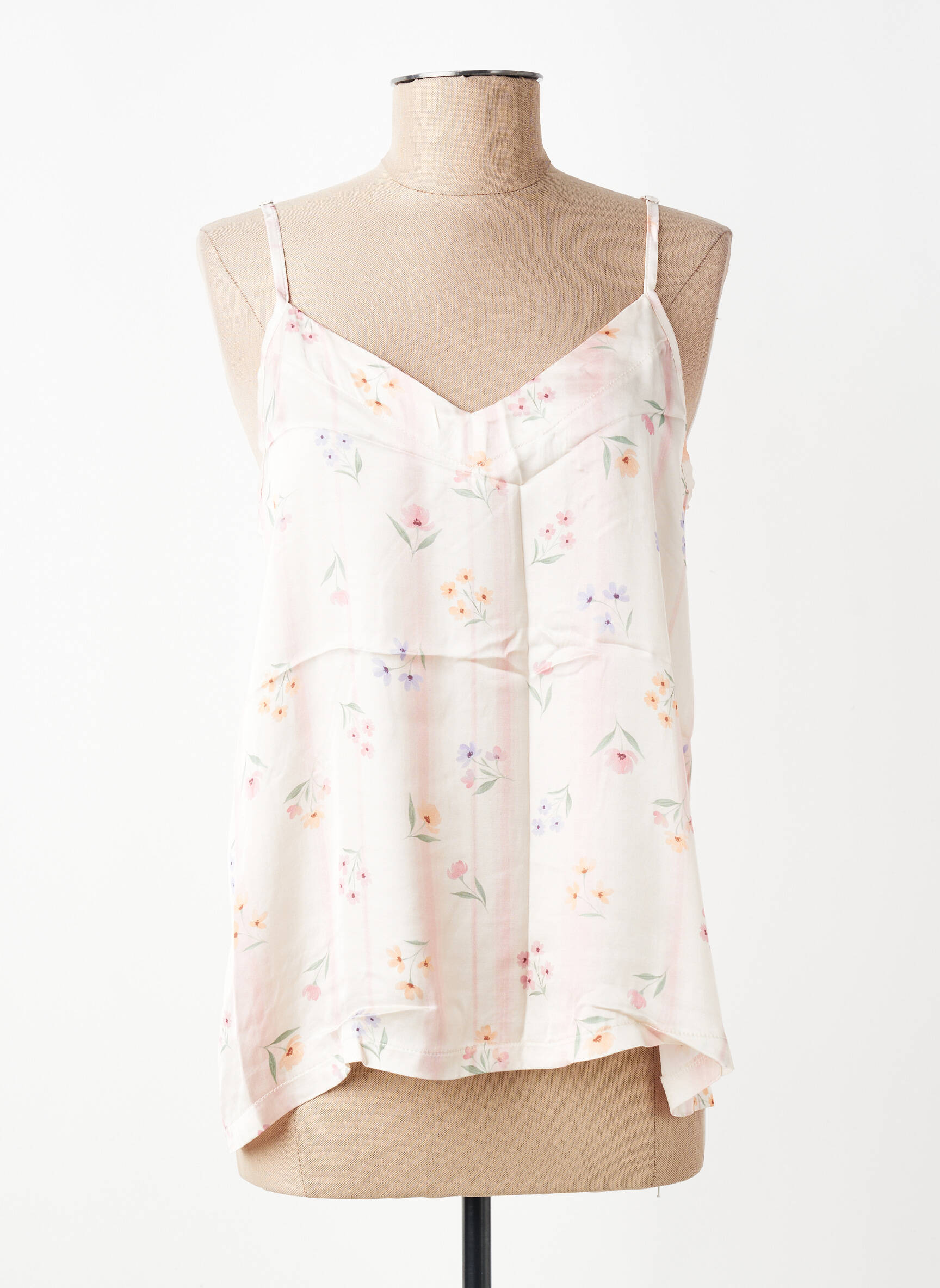 Top manches bretelles ajustables fines bretelles rose PAKO LITTO femme