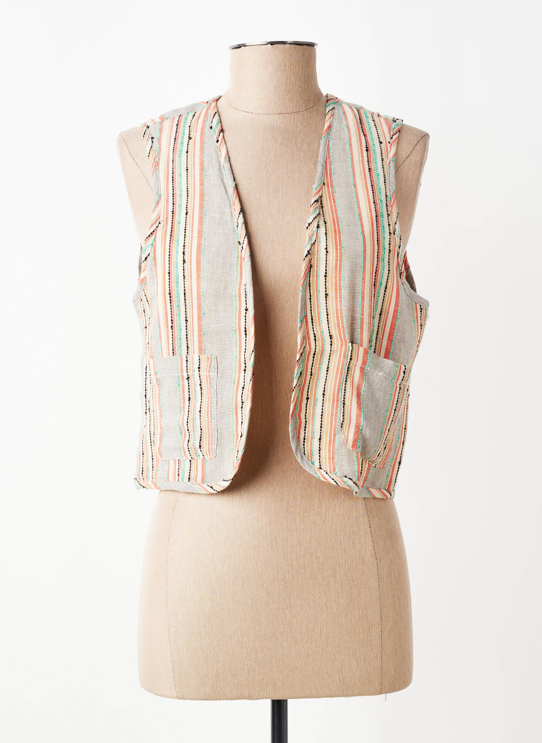 Gilet sans manche poches beige LOLA ESPELETA femme