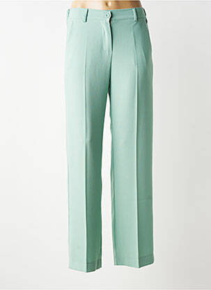 Pantalon droit tissage crêpe taille normale vert PAKO LITTO femme