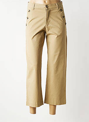 Pantalon 7/8 taille haute taille haute marron BATELA femme