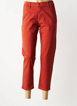 Pantalon chino tissage popeline taille normale orange PAKO LITTO femme