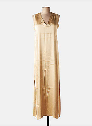 Robe longue manches courtes manches courtes beige PAKO LITTO femme