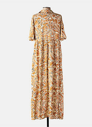 Robe longue imprimé fantaisie manches courtes marron LOLA ESPELETA femme