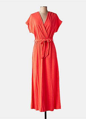 Robe longue manches courtes manches courtes rouge GRACE & MILA femme