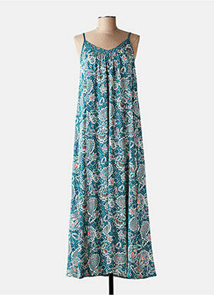 Robe longue coupe évasée fines bretelles vert LOLA ESPELETA femme