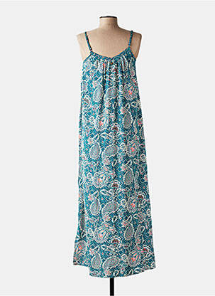 Robe longue coupe évasée fines bretelles vert LOLA ESPELETA femme