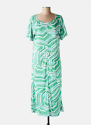 Robe mi-longue imprimé fantaisie manches courtes vert LOLA ESPELETA femme