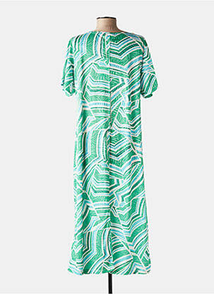 Robe mi-longue imprimé fantaisie manches courtes vert LOLA ESPELETA femme
