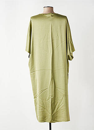 Robe mi-longue coupe fluide manches courtes vert PAKO LITTO femme