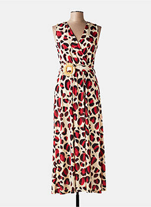 Robe longue sans manche sans manche beige QUATRE VINGT JOURS femme