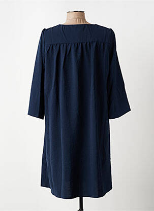 Robe mi-longue coupe fluide manches courtes bleu GRACE & MILA femme