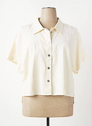 Chemisier manches courtes manches courtes beige CUP OF JOE DENIM femme