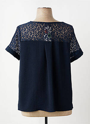 Top tissage crêpe manches courtes bleu ANNA MUR femme