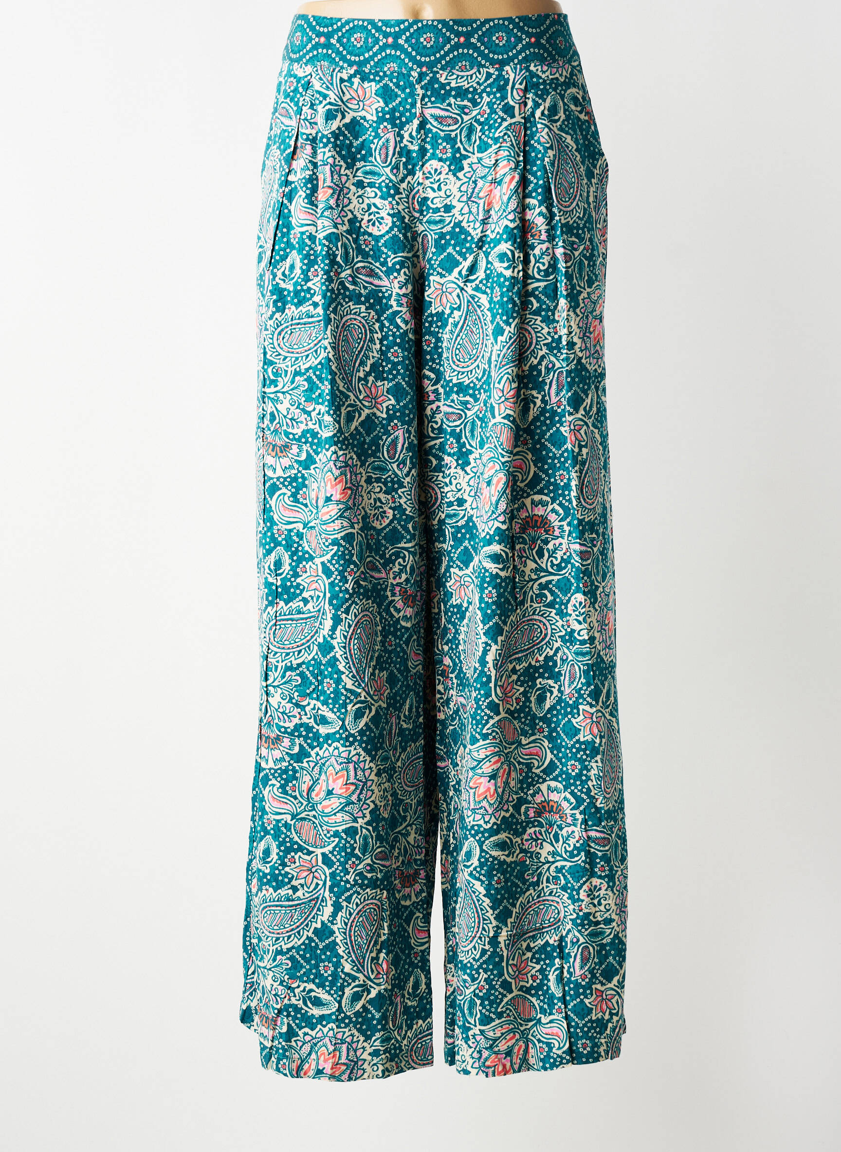 Pantalon large tissage popeline taille normale vert LOLA ESPELETA femme
