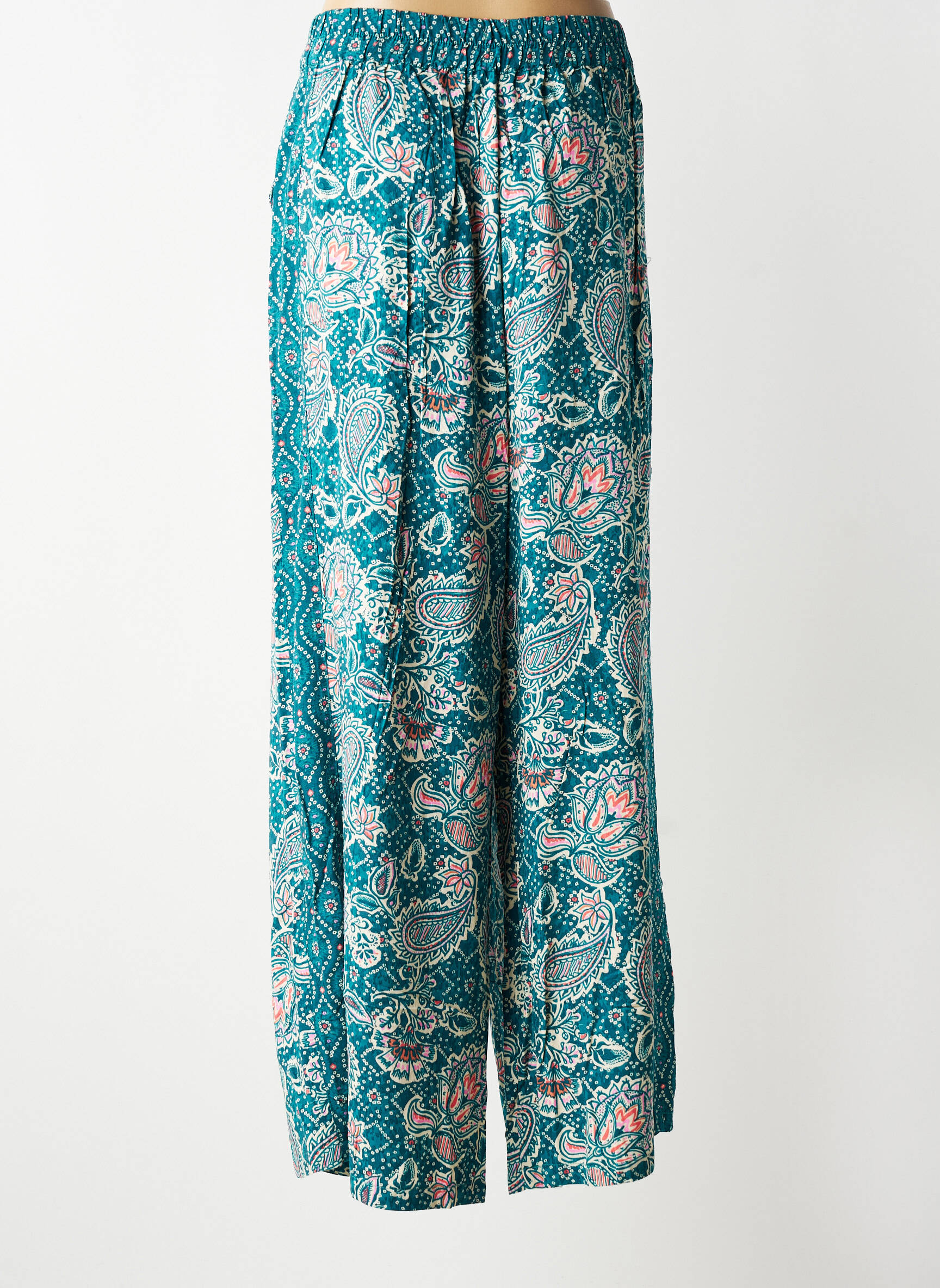 Pantalon large tissage popeline taille normale vert LOLA ESPELETA femme