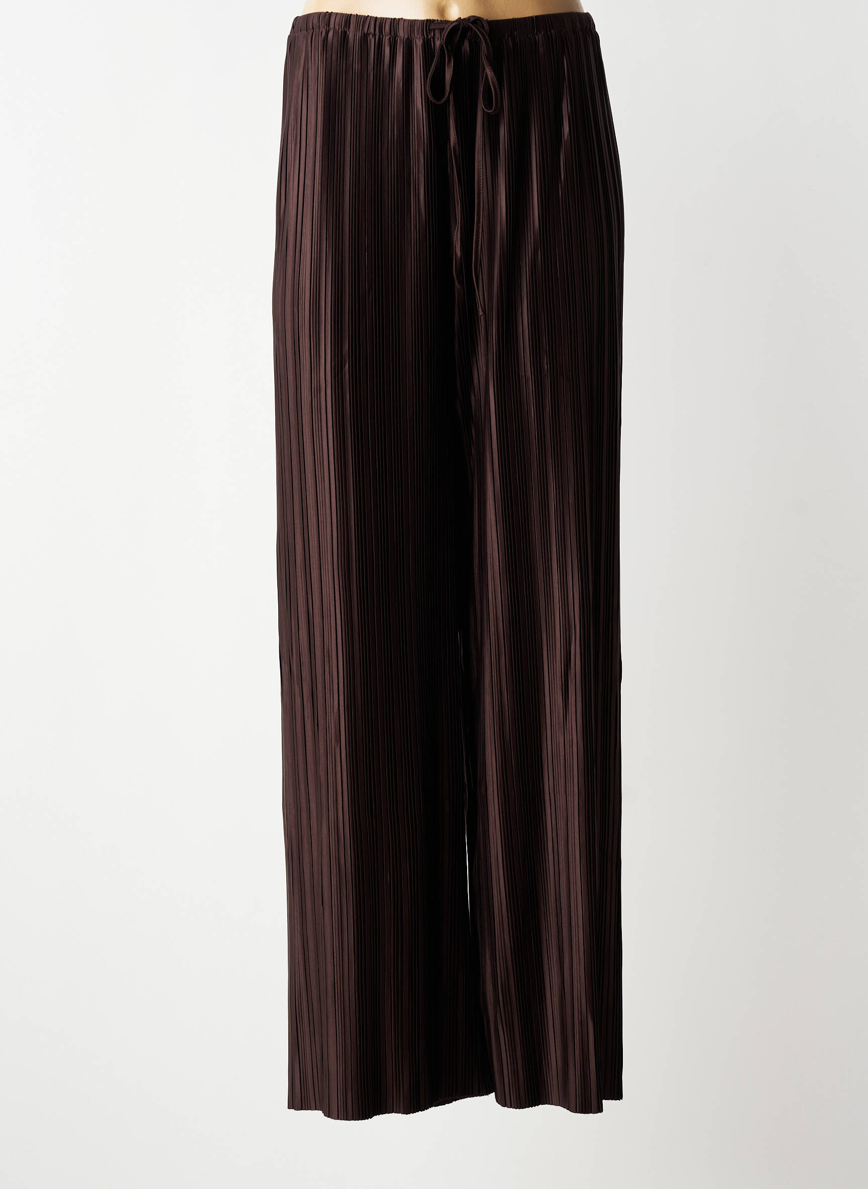 Pantalon large coupe fluide taille normale marron GRACE & MILA femme