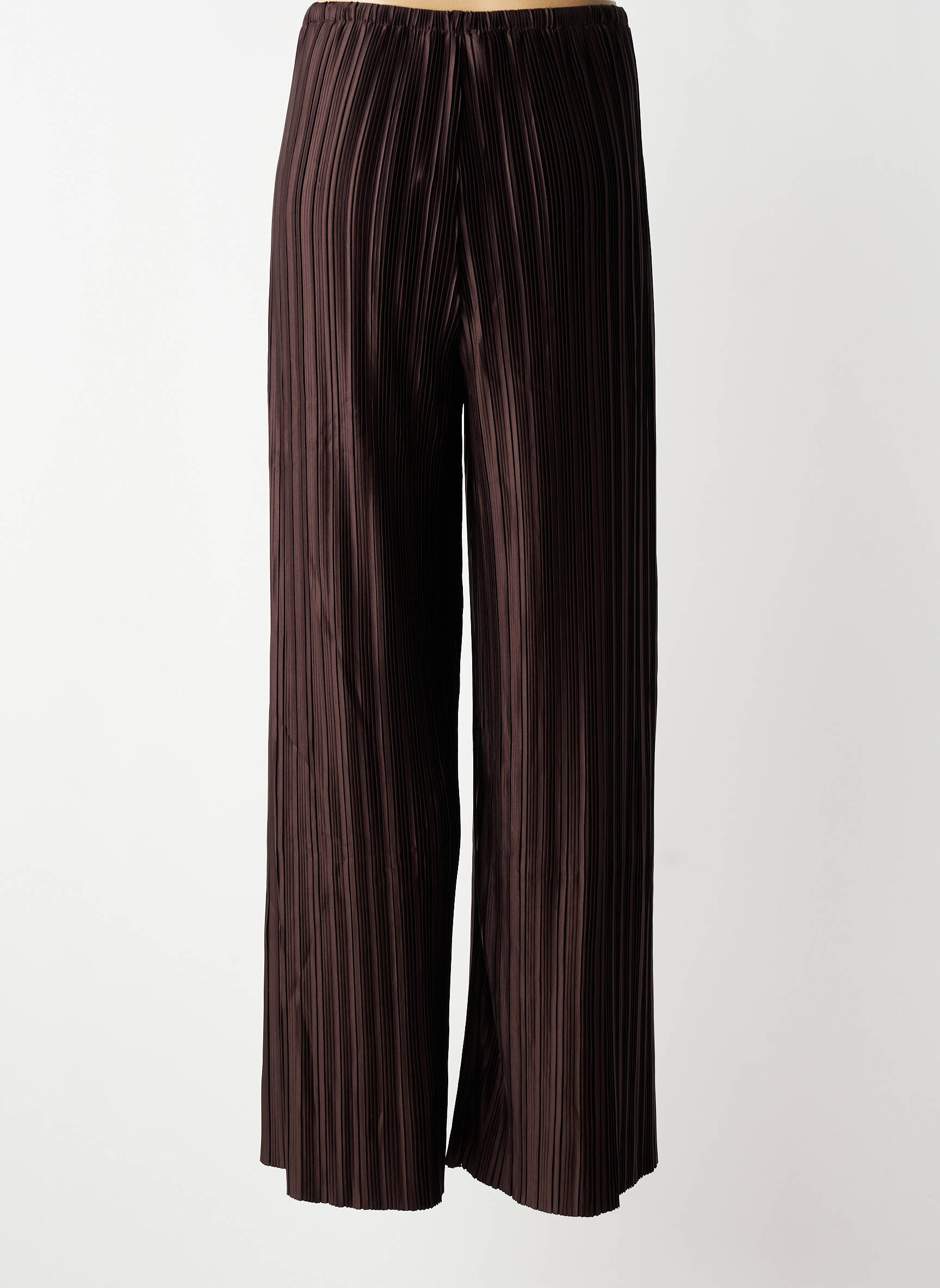 Pantalon large coupe fluide taille normale marron GRACE & MILA femme