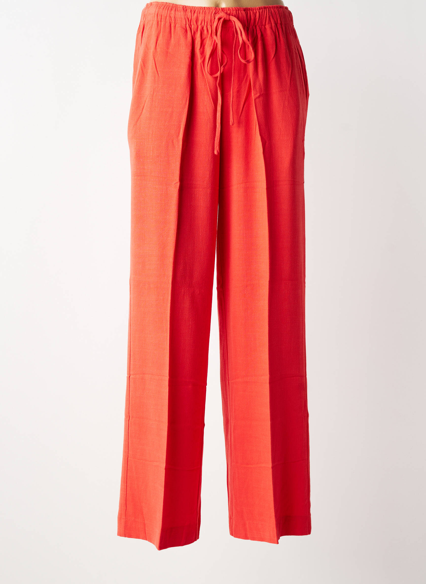 Pantalon large tissage crêpe taille normale rouge GRACE & MILA femme