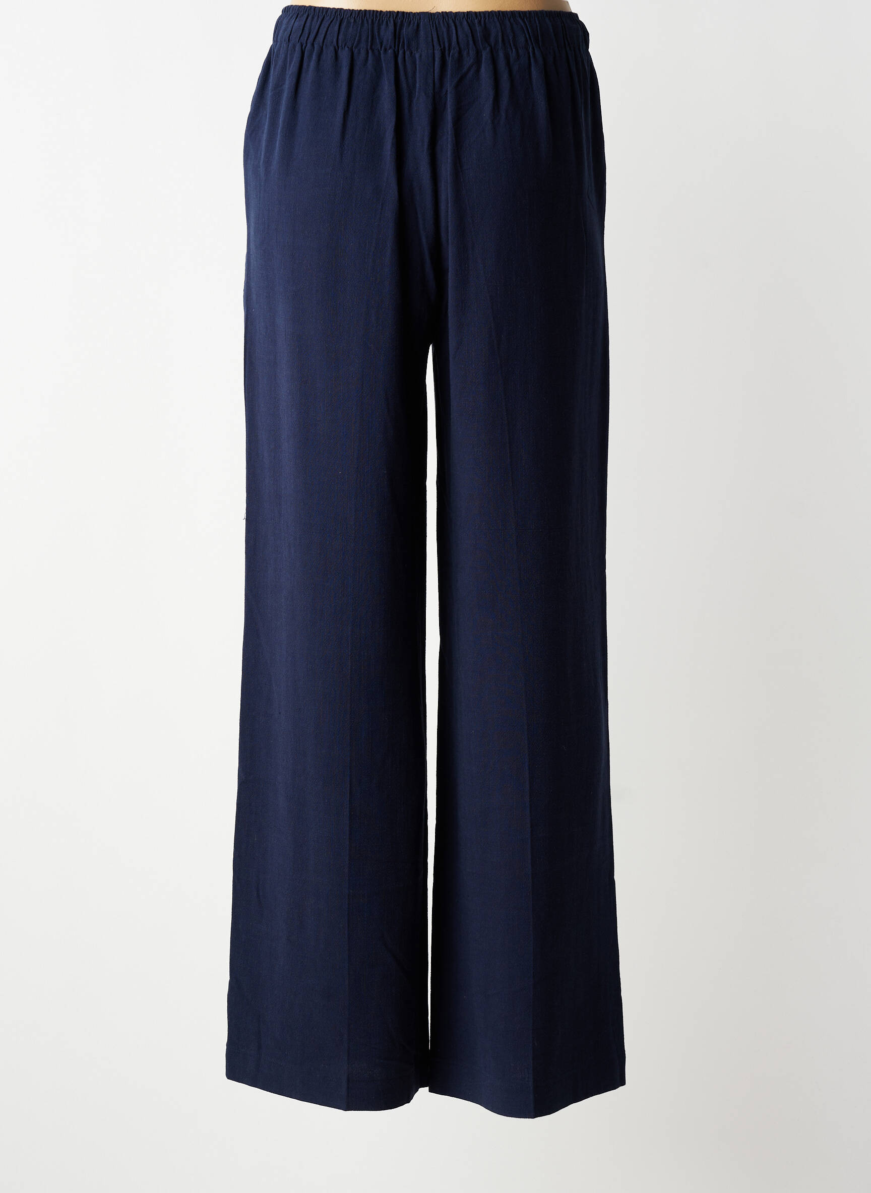 Pantalon large tissage crêpe taille normale bleu GRACE & MILA femme