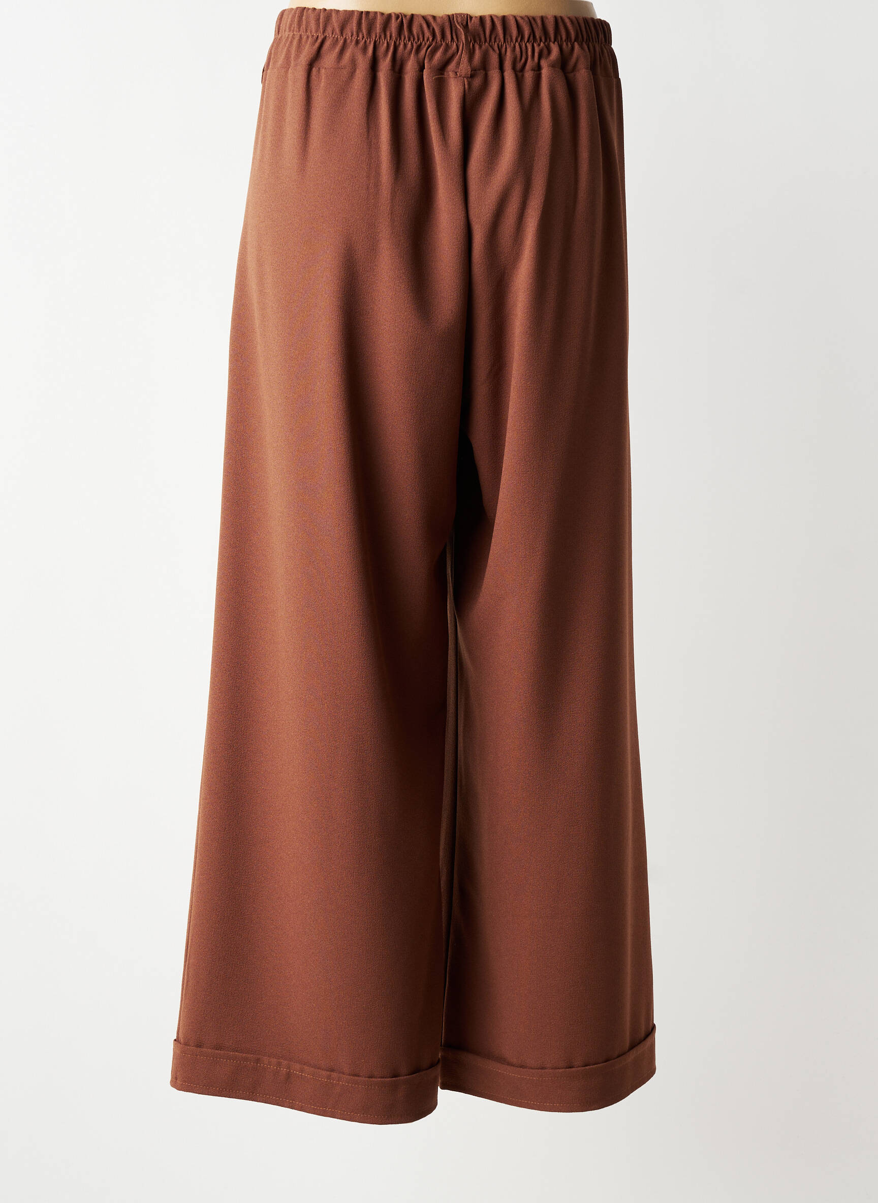 Pantalon 7/8 taille élastique taille normale marron PAKO LITTO femme
