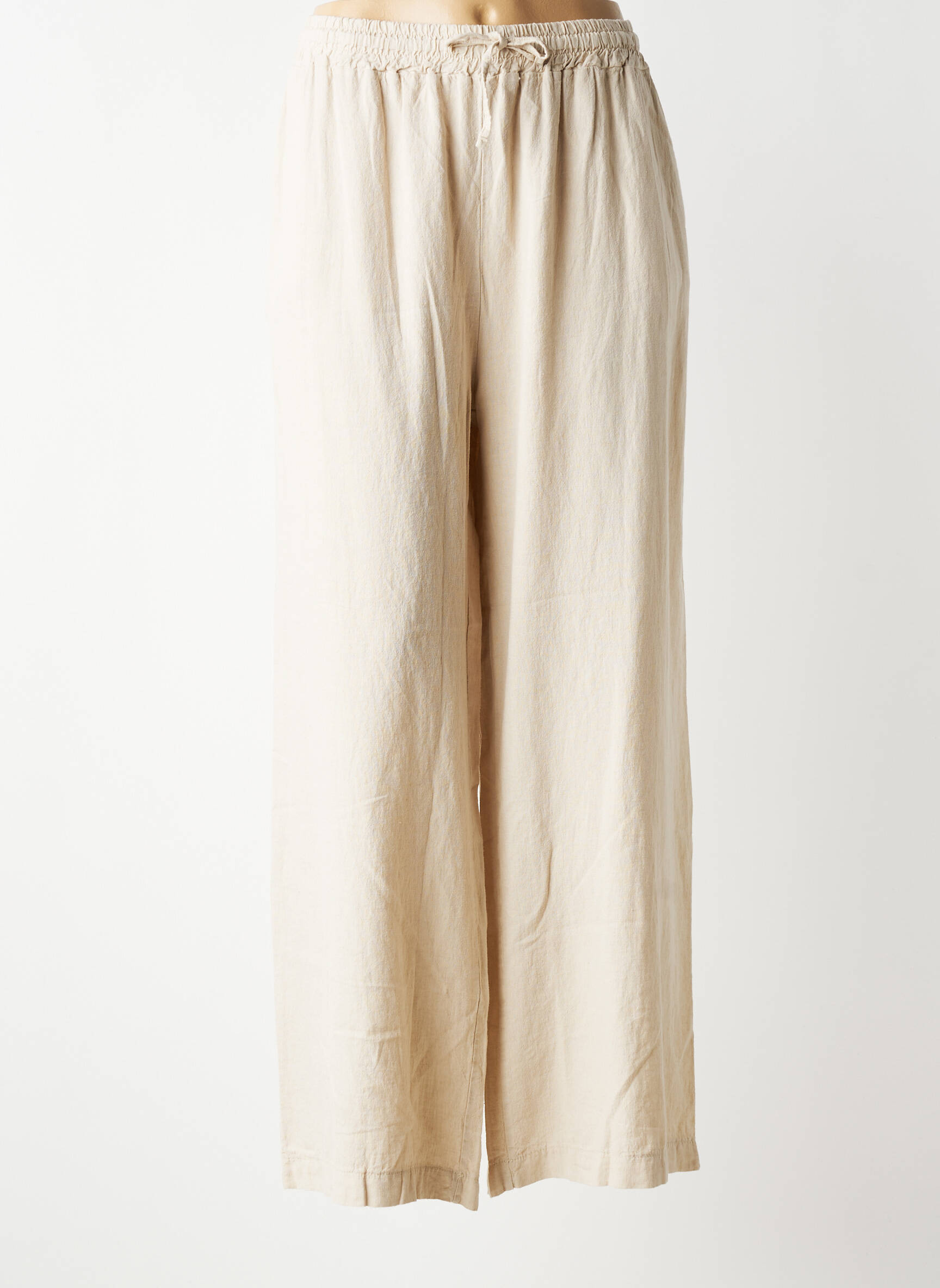 Pantalon large poches taille normale beige QUATRE VINGT JOURS femme
