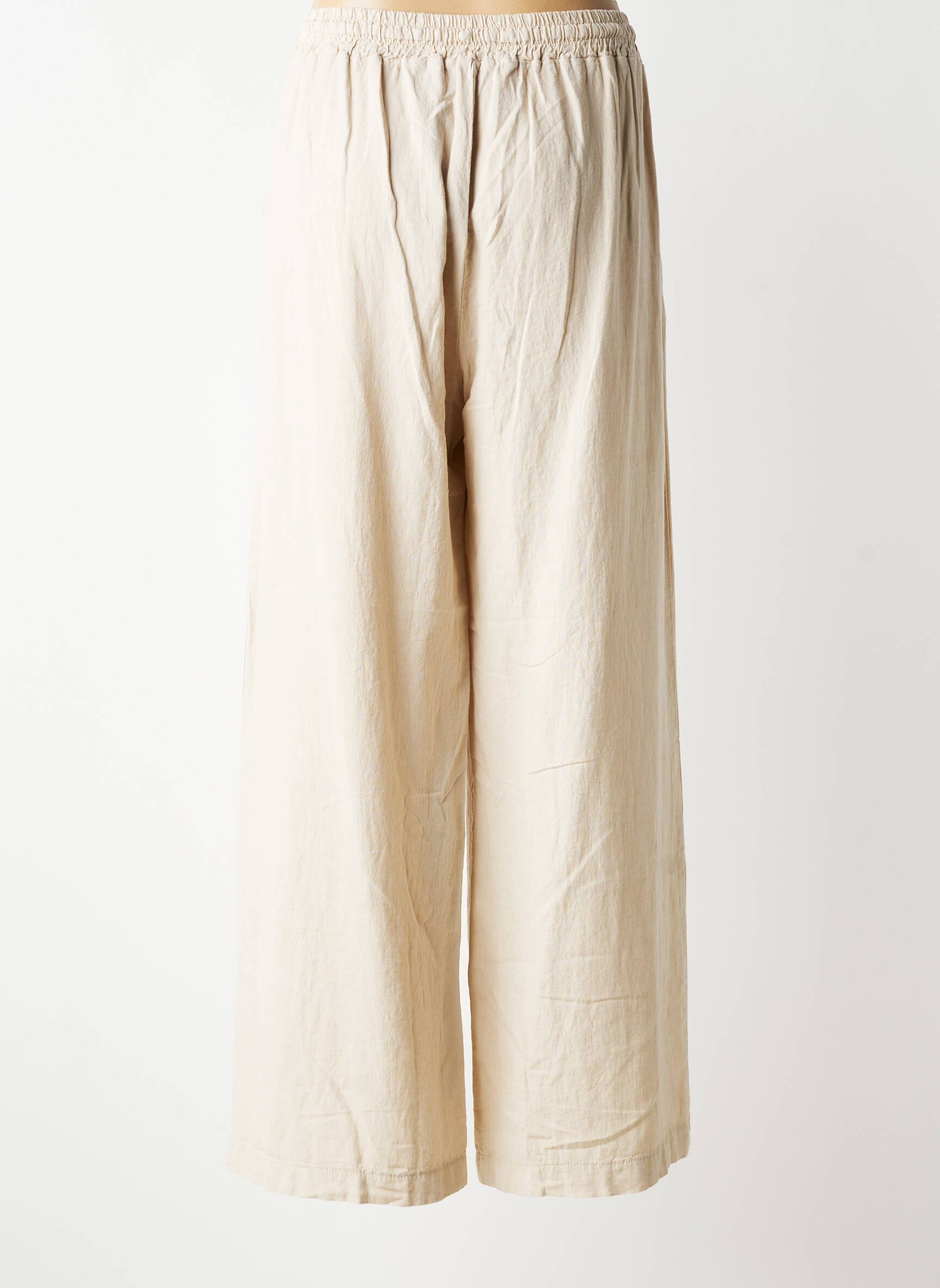 Pantalon large poches taille normale beige QUATRE VINGT JOURS femme