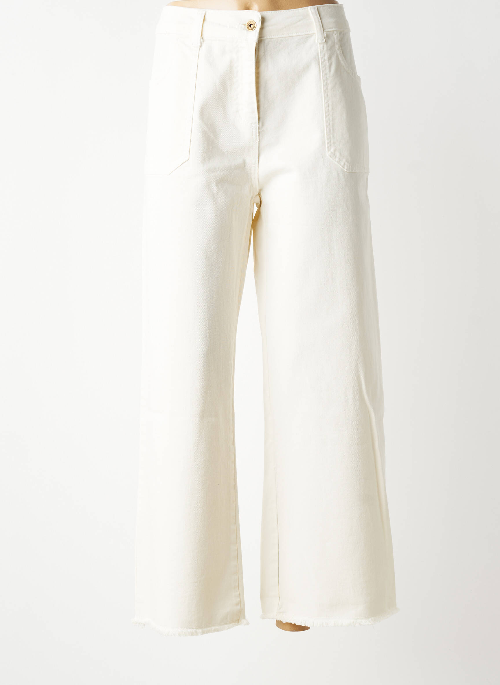 Jeans coupe large stretch taille haute beige PAKO LITTO femme