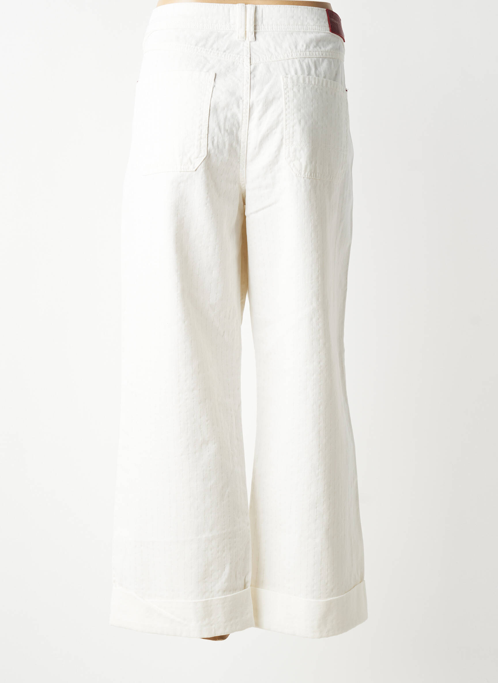 Jeans coupe large stretch taille haute blanc FREEMAN T.PORTER femme