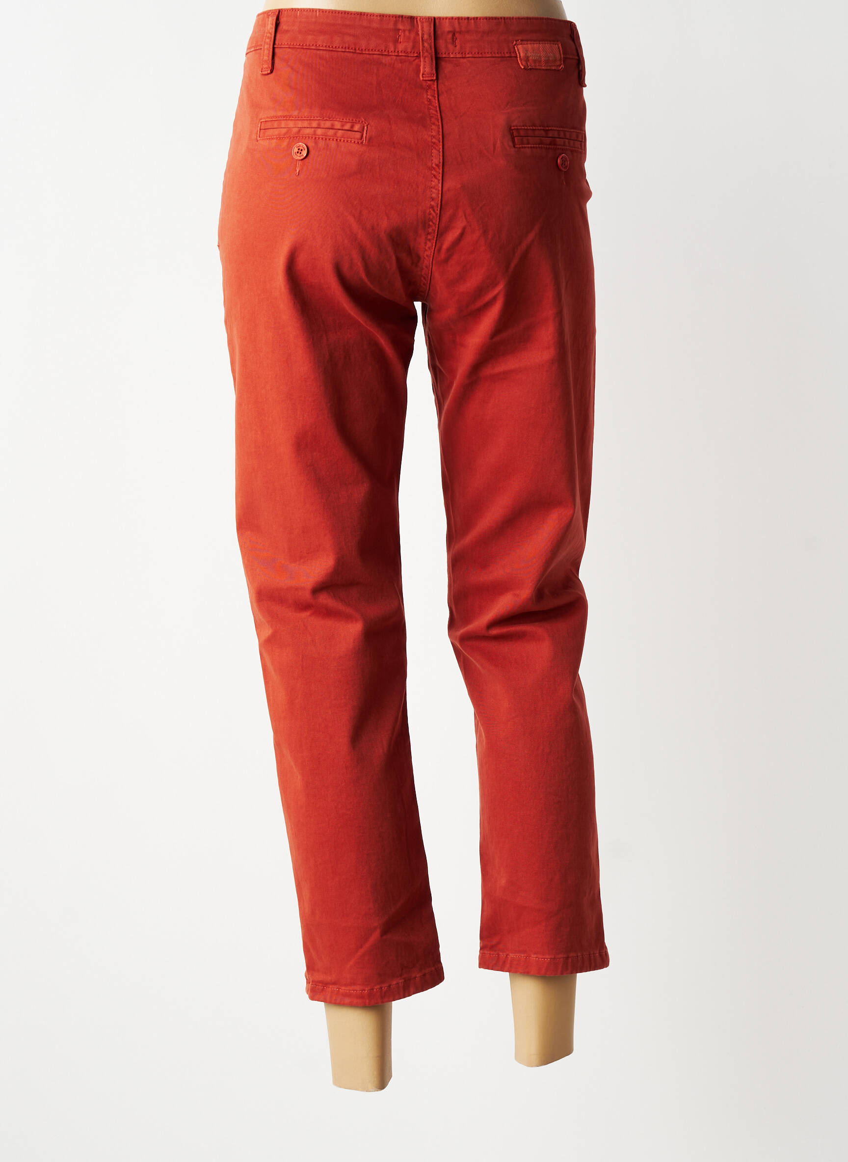 Pantalon chino tissage popeline taille normale orange PAKO LITTO femme