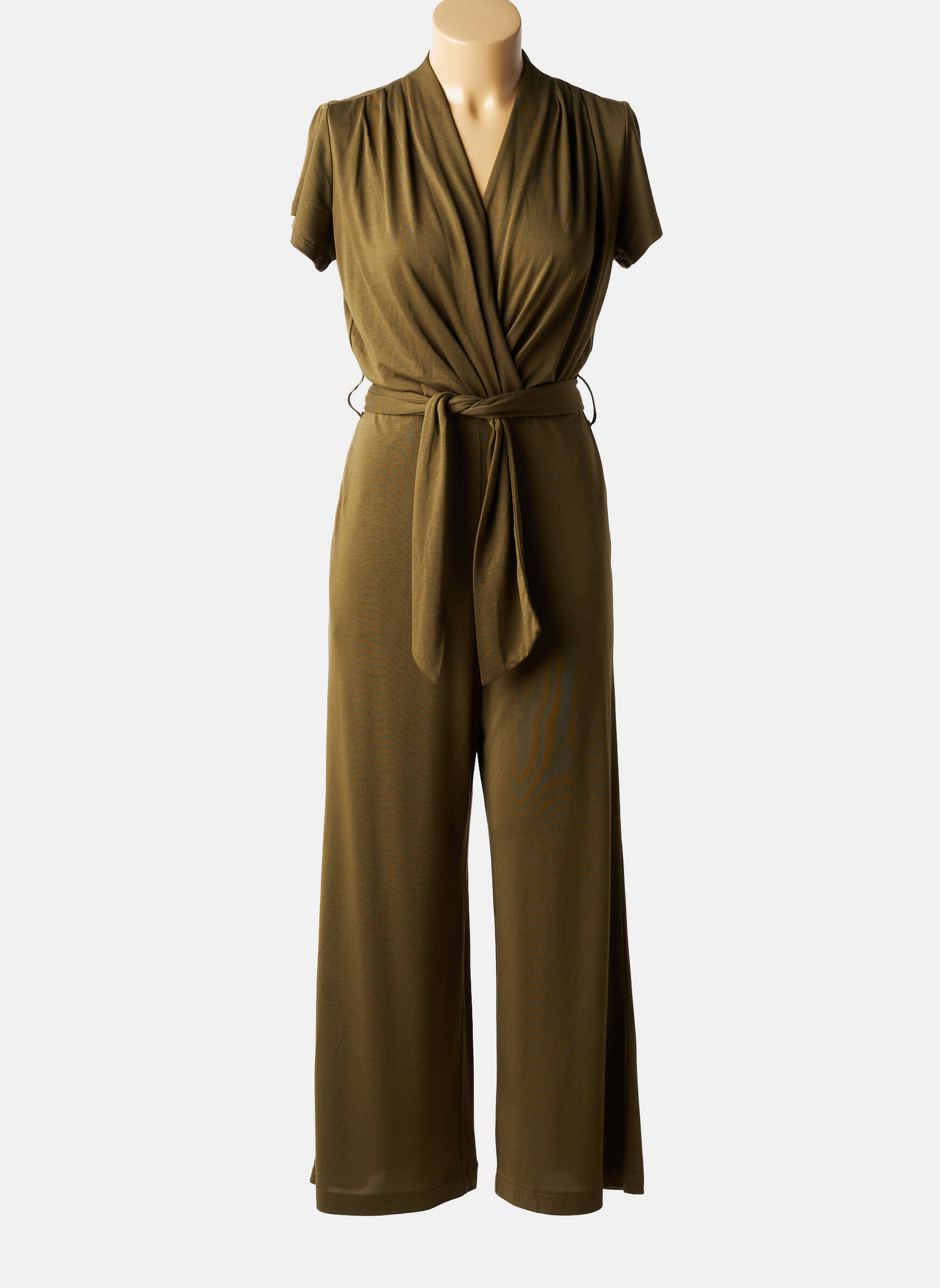Combi-pantalon fermeture boutonnée au dos manches courtes vert LOLA ESPELETA femme