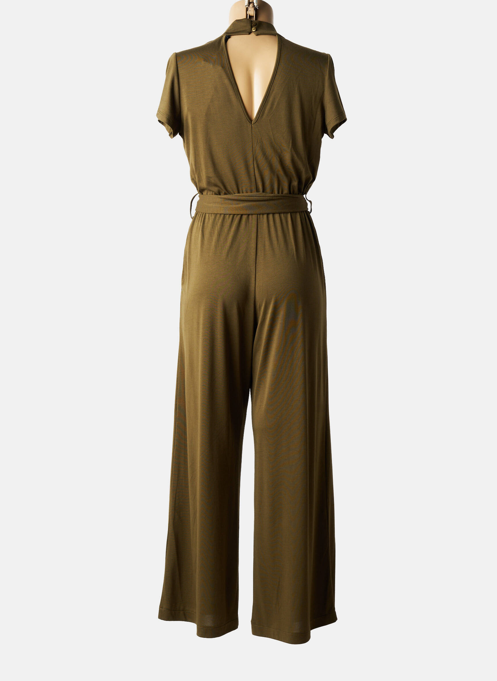 Combi-pantalon fermeture boutonnée au dos manches courtes vert LOLA ESPELETA femme