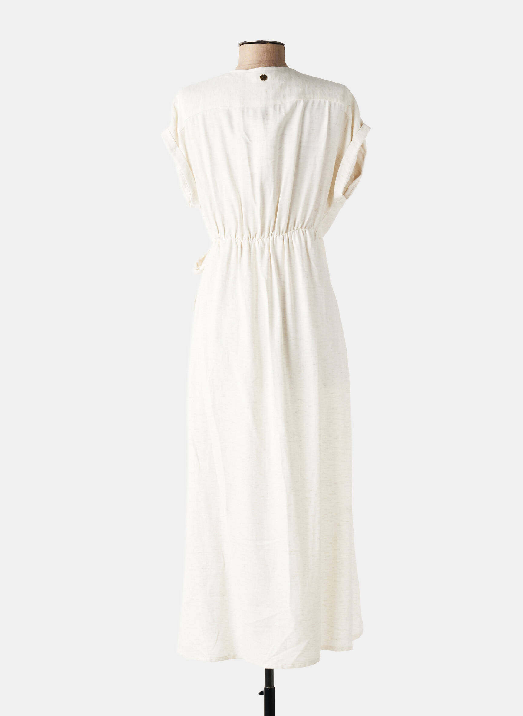 Robe longue manches courtes manches courtes beige LOLA ESPELETA femme