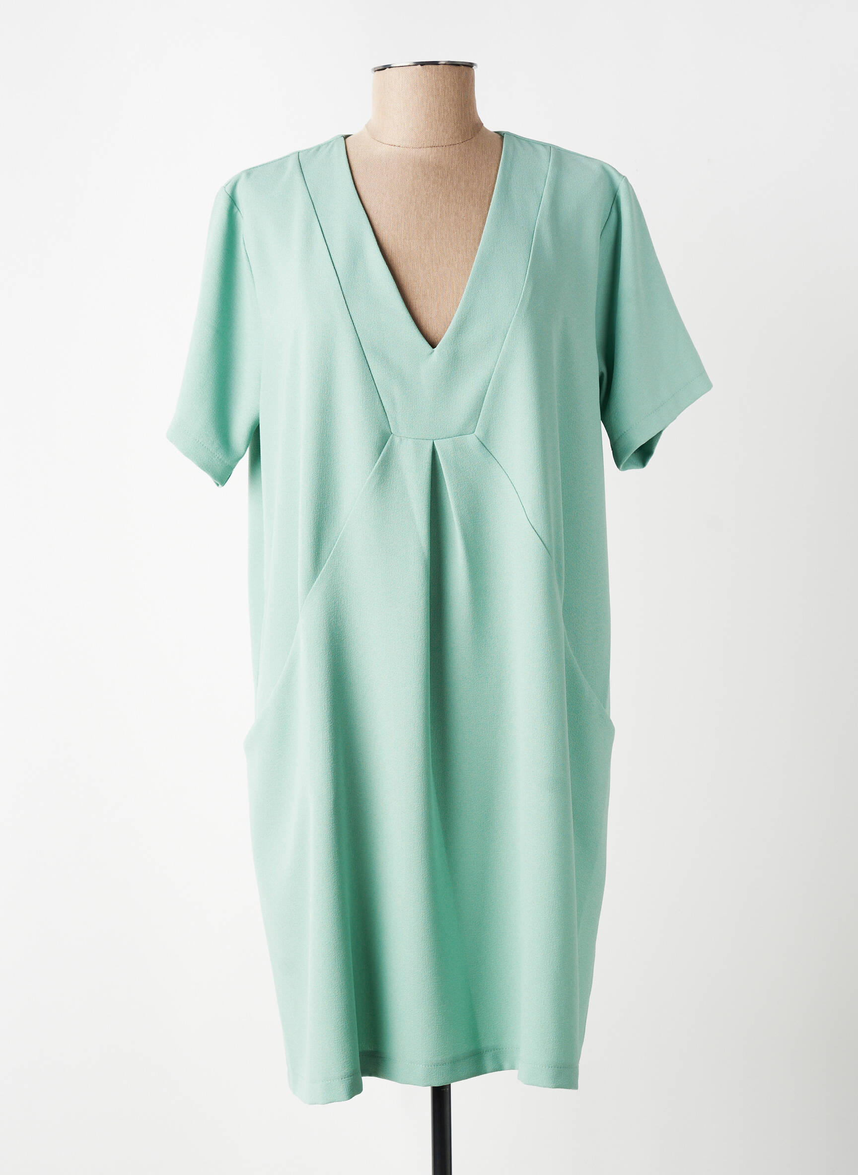 Robe courte manches courtes manches courtes vert PAKO LITTO femme