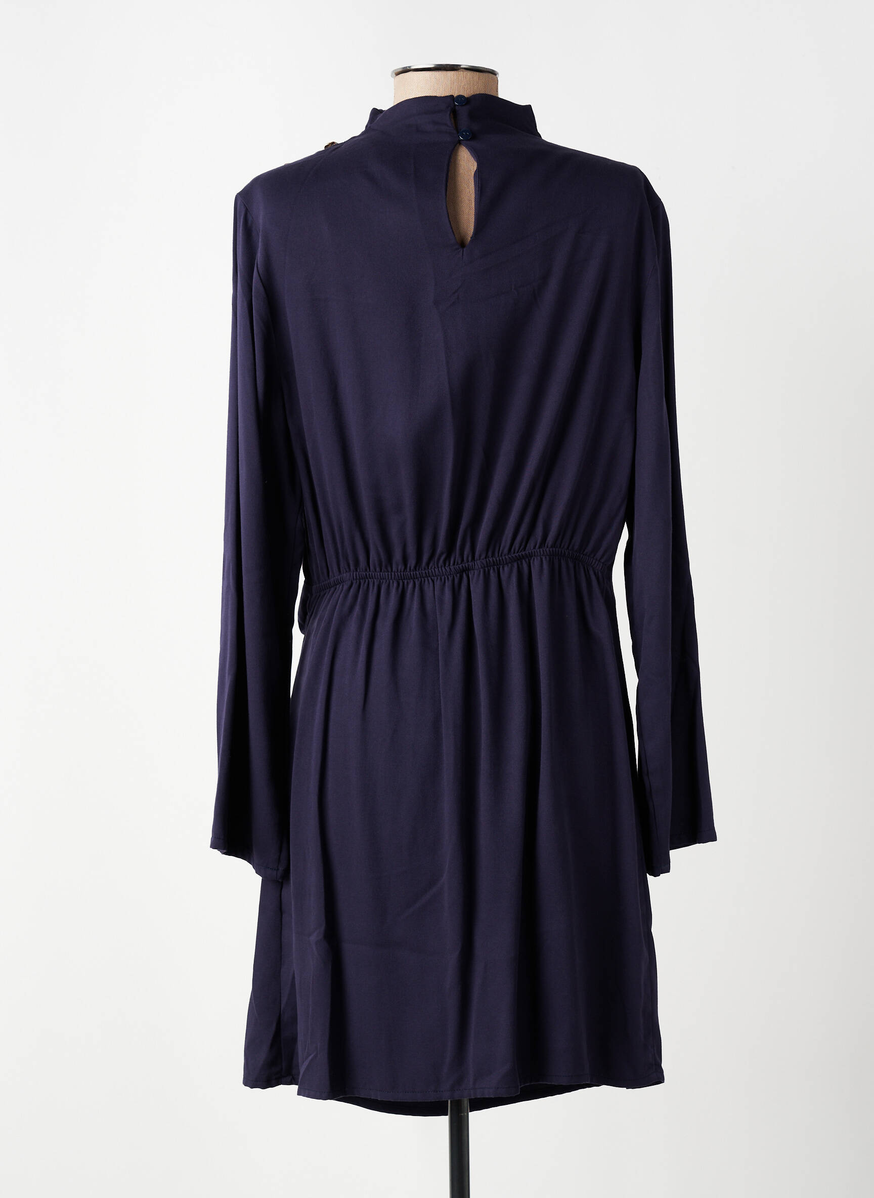 Robe mi-longue manches longues manches longues bleu AN' GE femme