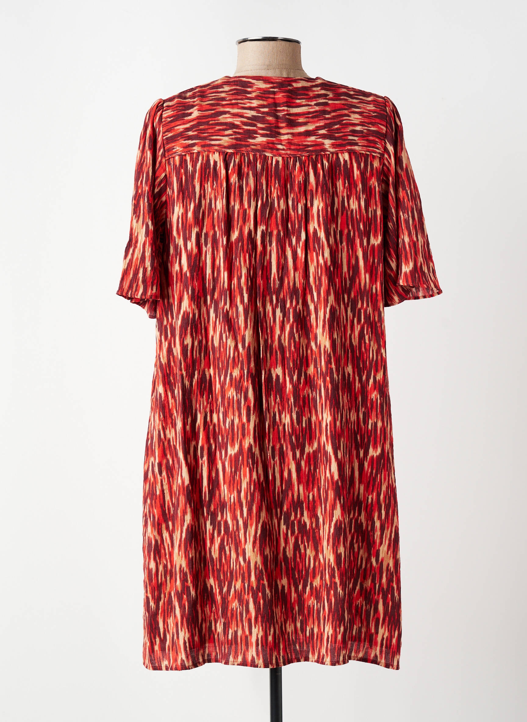 Robe courte manches courtes manches courtes orange GRACE & MILA femme