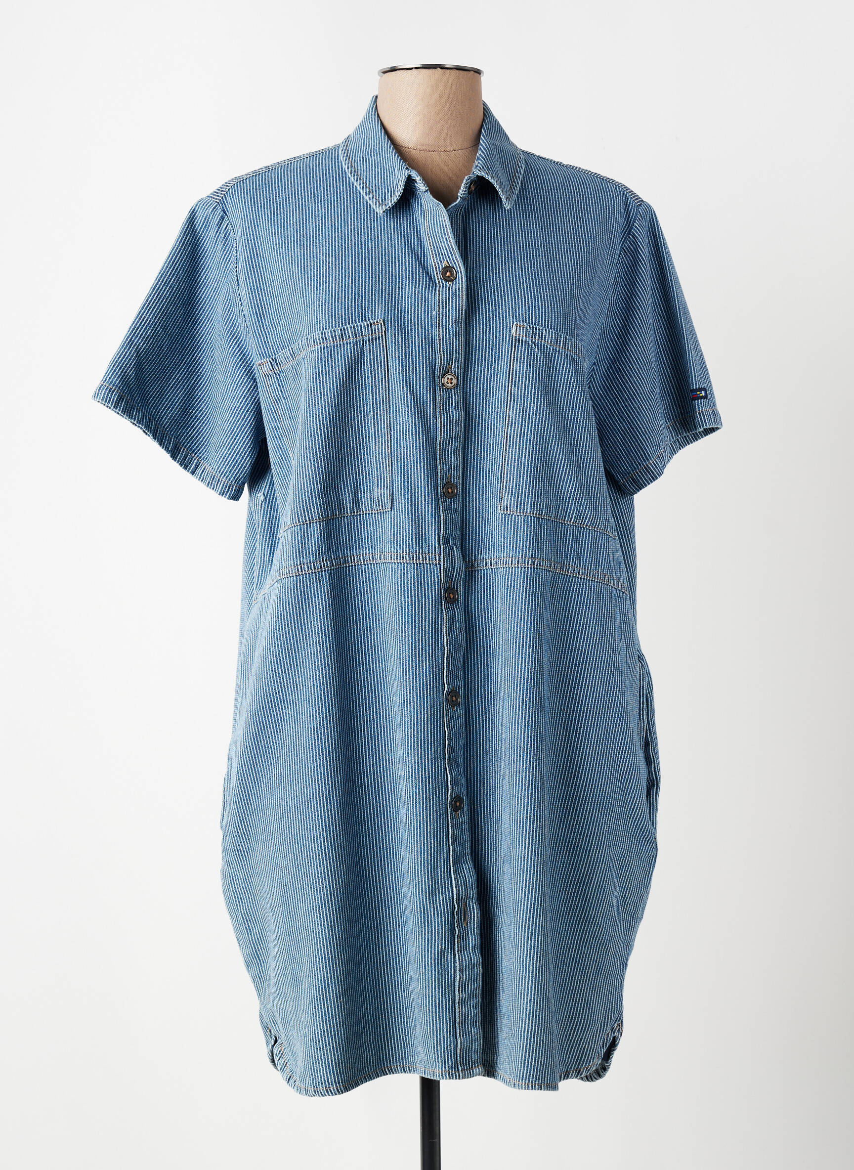 Robe courte manches courtes manches courtes bleu BATELA femme