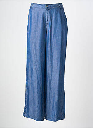 Pantalon large fermeture zippée sous rabat boutonné taille normale bleu MOLLY BRACKEN femme