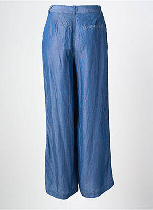 Pantalon large fermeture zippée sous rabat boutonné taille normale bleu MOLLY BRACKEN femme