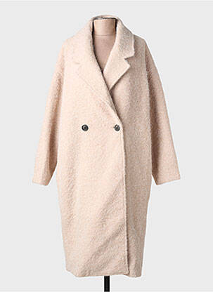 Manteau long coupe droite sans capuche beige LILI SIDONIO femme